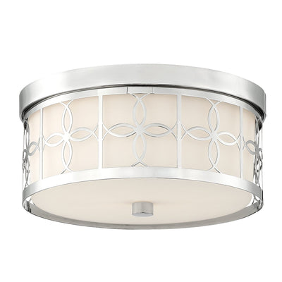 Antique Hardware Anniversary 2 Light Polished Nickel Flush Mount Semi Flush