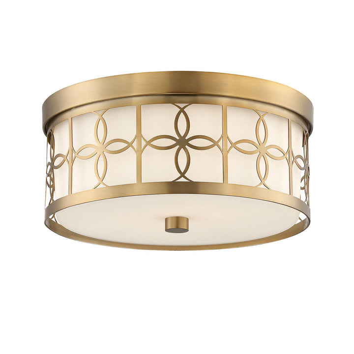 ##Antique Hardware## Anniversary 2 Light Polished Nickel Flush Mount