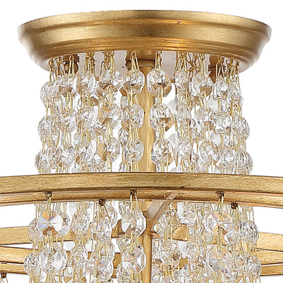 ##Antique Hardware## Arcadia 3 Light Antique Gold Semi Flush Mount