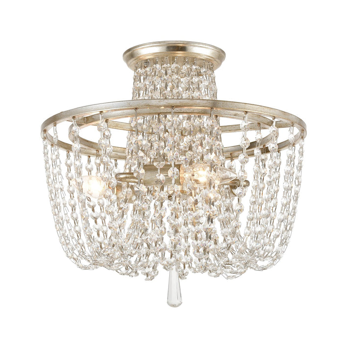 ##Antique Hardware## Arcadia 3 Light Antique Silver Semi Flush Mount