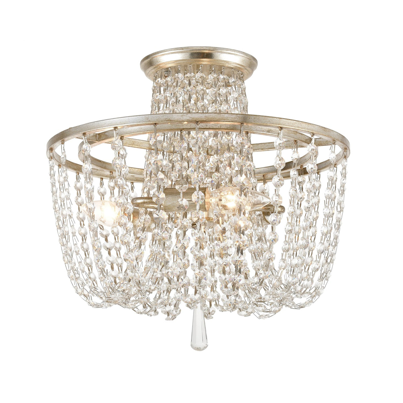 ##Antique Hardware## Arcadia 3 Light Antique Silver Semi Flush Mount