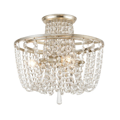 ##Antique Hardware## Arcadia 3 Light Antique Silver Semi Flush Mount