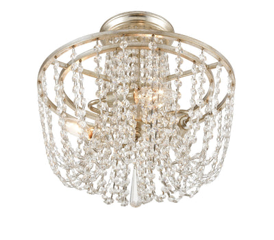 ##Antique Hardware## Arcadia 3 Light Antique Silver Semi Flush Mount