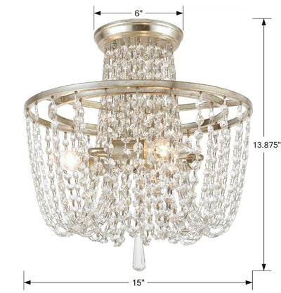 ##Antique Hardware## Arcadia 3 Light Antique Silver Semi Flush Mount