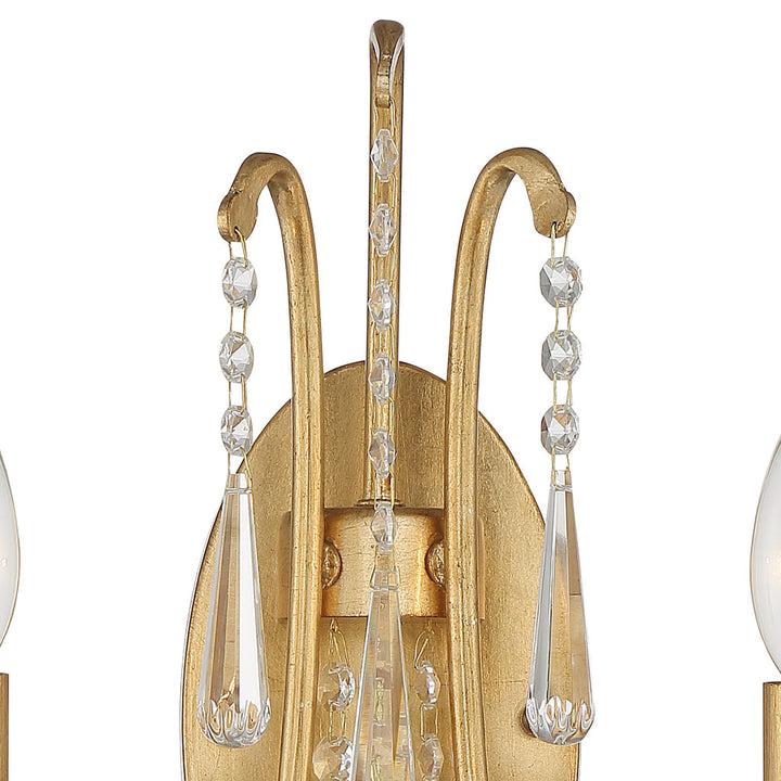##Antique Hardware## Arcadia 2 Light Antique Gold Sconce