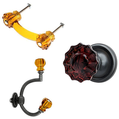 ##Antique Hardware## Traditional Amber Door Set (Several Finishes Available)