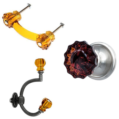 ##Antique Hardware## Traditional Amber Door Set (Several Finishes Available)