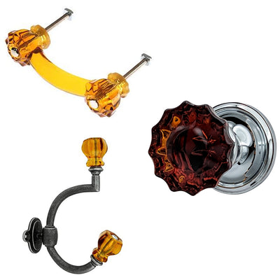 ##Antique Hardware## Traditional Amber Door Set (Several Finishes Available)