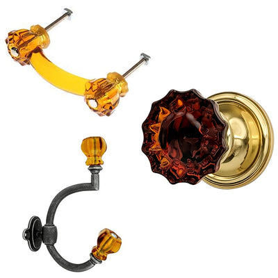##Antique Hardware## Traditional Amber Door Set (Several Finishes Available)