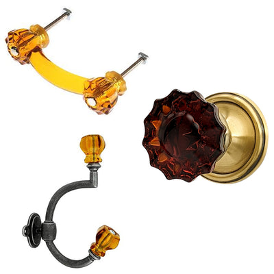 ##Antique Hardware## Traditional Amber Door Set (Several Finishes Available)