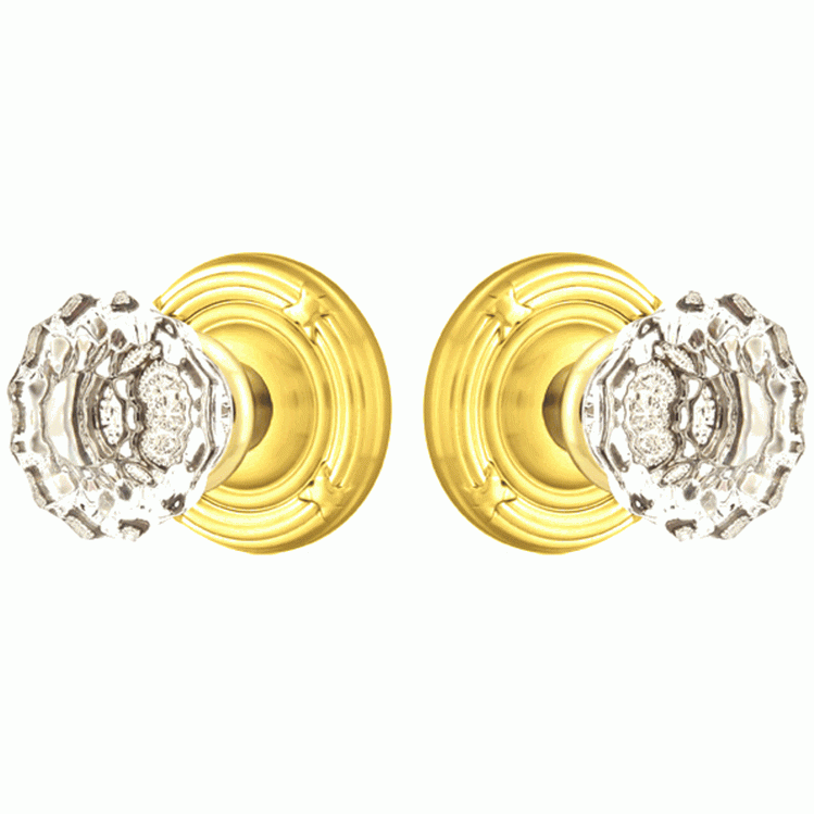 ##Antique Hardware## Emtek Crystal Astoria Door Knob Set With Ribbon & Reed Rosette (Several Finish Options)
