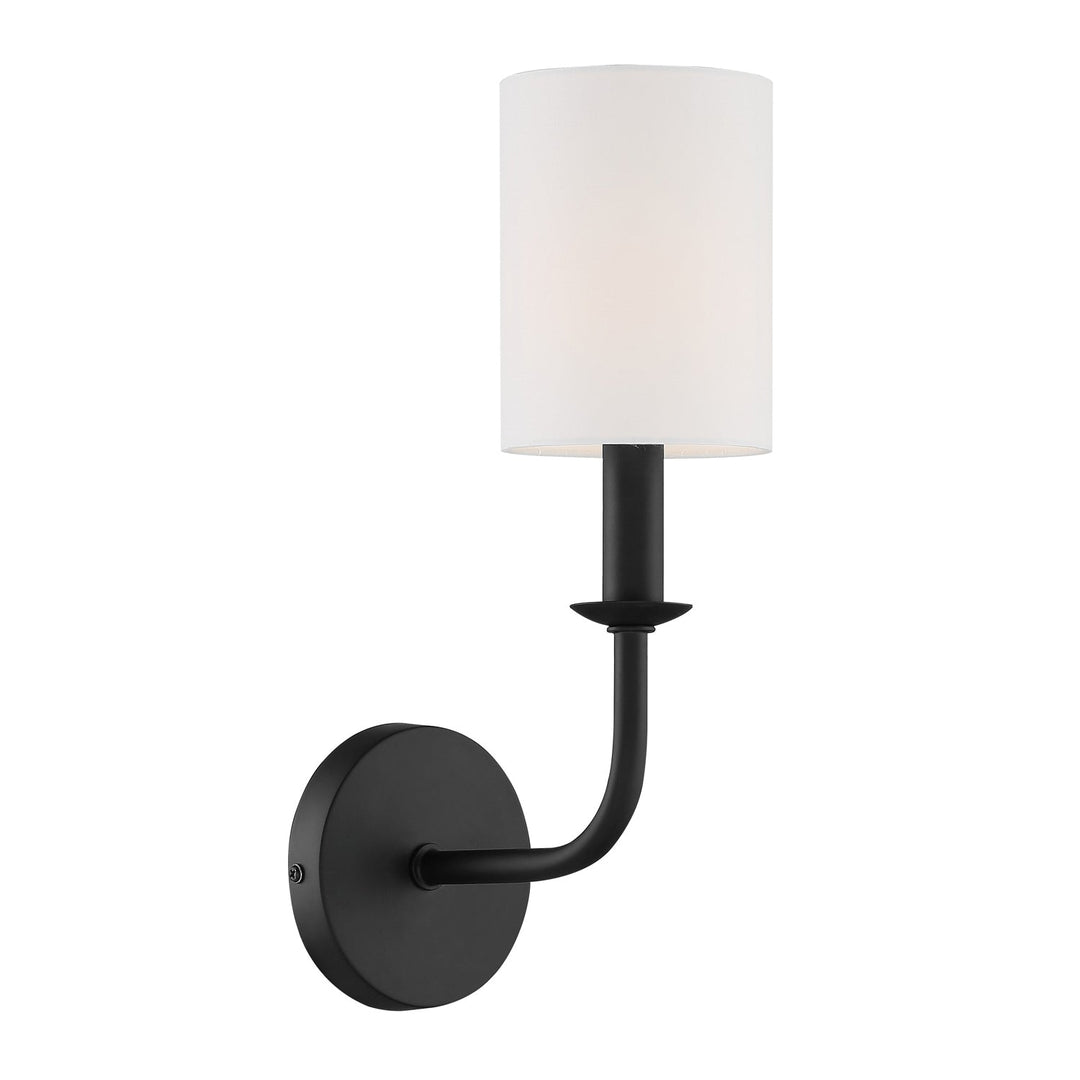 ##Antique Hardware## Bailey 1 Light Matte Black Sconce