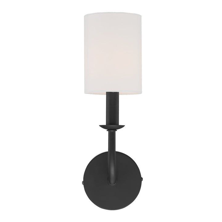 ##Antique Hardware## Bailey 1 Light Matte Black Sconce