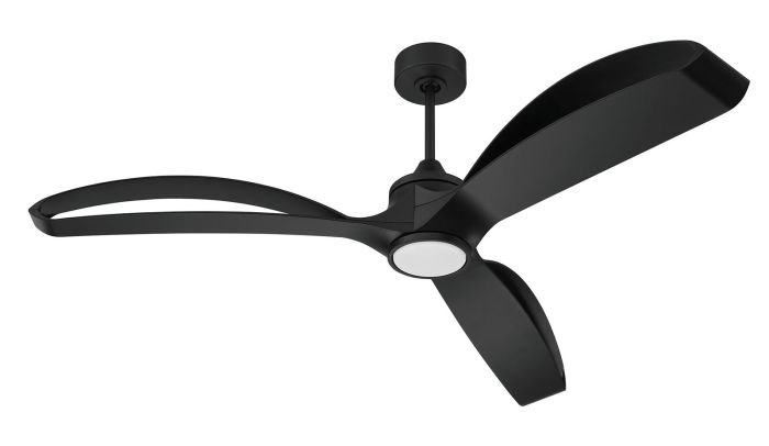 ##Antique Hardware## 60"  Bandeaux Fan Flat Black, Flat Black Finish Blades, light kit Included (Optional)