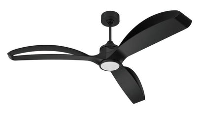 ##Antique Hardware## 60"  Bandeaux Fan Flat Black, Flat Black Finish Blades, light kit Included (Optional)
