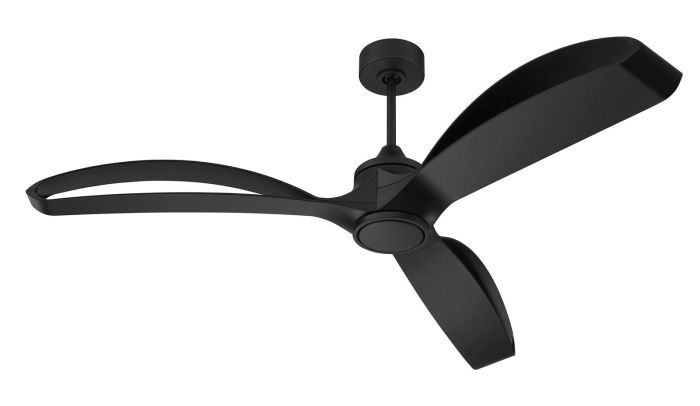 ##Antique Hardware## 60"  Bandeaux Fan Flat Black, Flat Black Finish Blades, light kit Included (Optional)