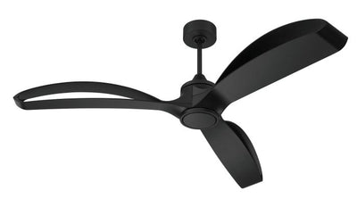 ##Antique Hardware## 60"  Bandeaux Fan Flat Black, Flat Black Finish Blades, light kit Included (Optional)