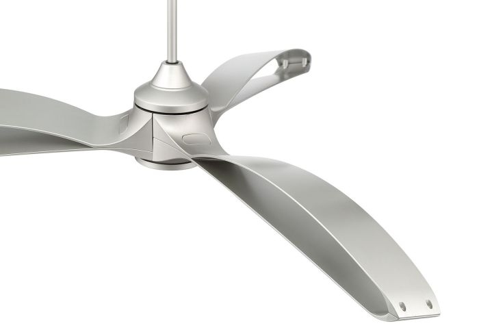 ##Antique Hardware## 60"  Bandeaux Fan Painted Nickel, Painted Nickel Finish Blades, light kit Included (Optional)