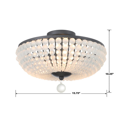 Antique Hardware Bella 3 Light Matte Black Semi Flush Mount Semi Flush