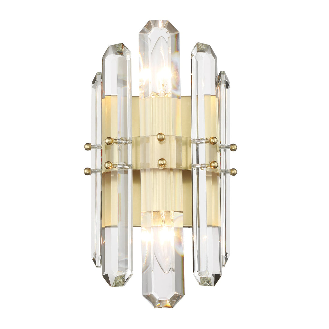 ##Antique Hardware## Bolton 2 Light Aged Brass Sconce