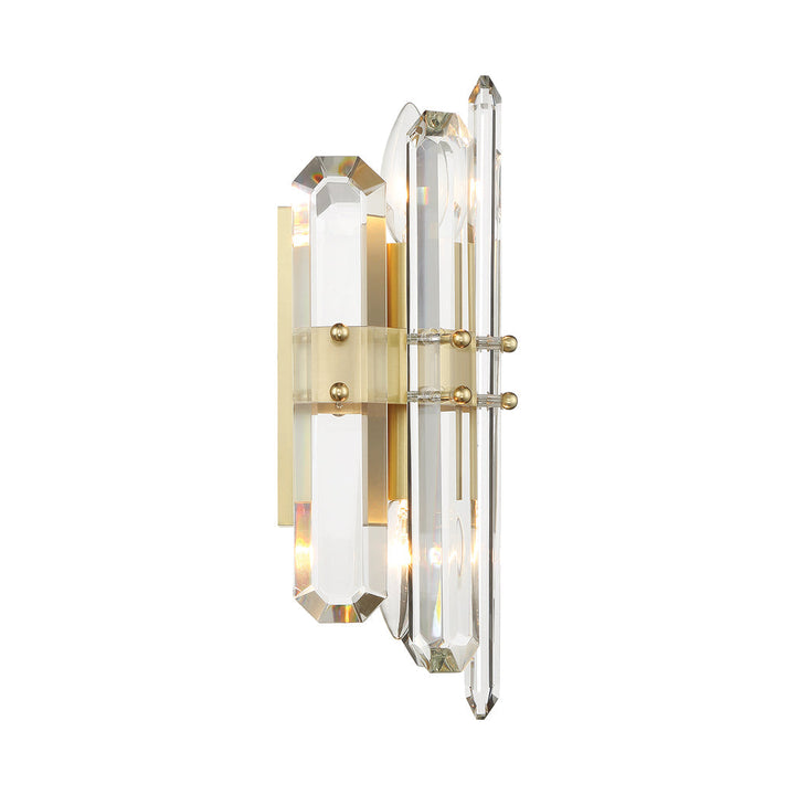 ##Antique Hardware## Bolton 2 Light Aged Brass Sconce