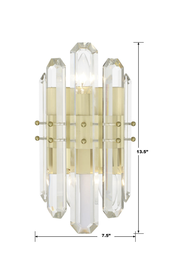 ##Antique Hardware## Bolton 2 Light Aged Brass Sconce
