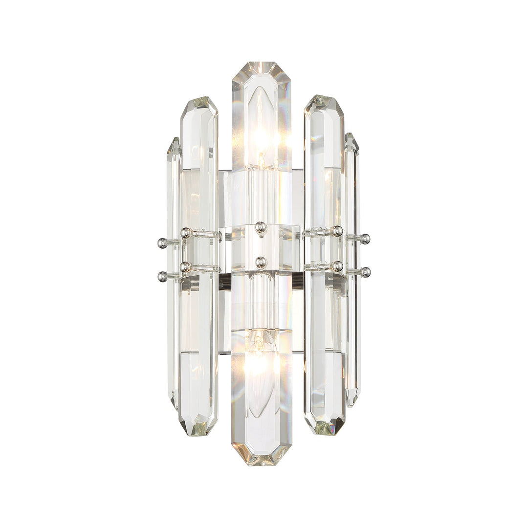##Antique Hardware## Bolton 2 Light Polished Nickel Sconce