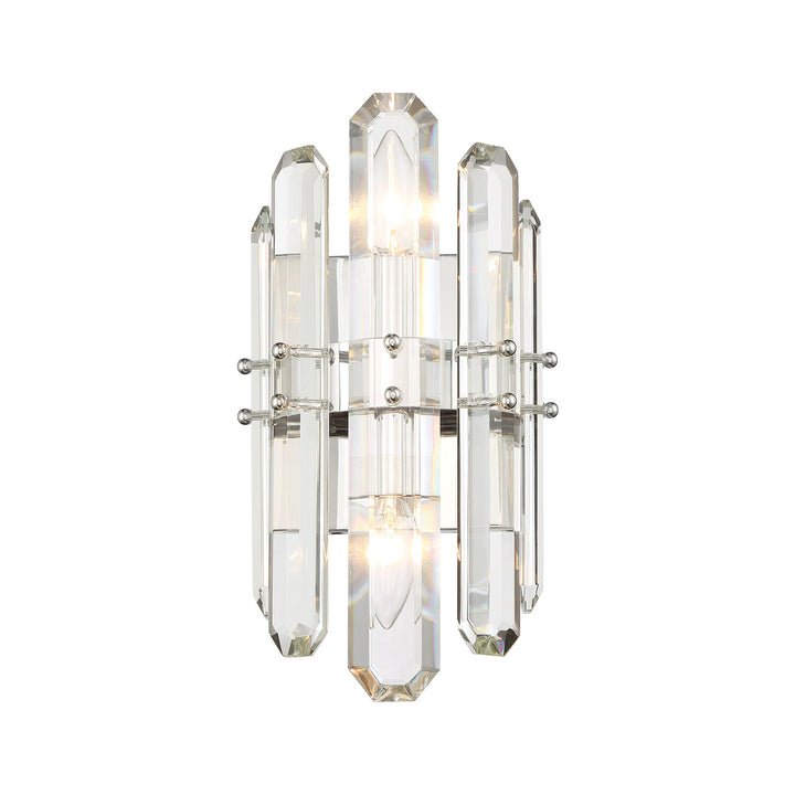 ##Antique Hardware## Bolton 2 Light Polished Nickel Sconce