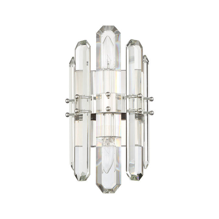 ##Antique Hardware## Bolton 2 Light Polished Nickel Sconce