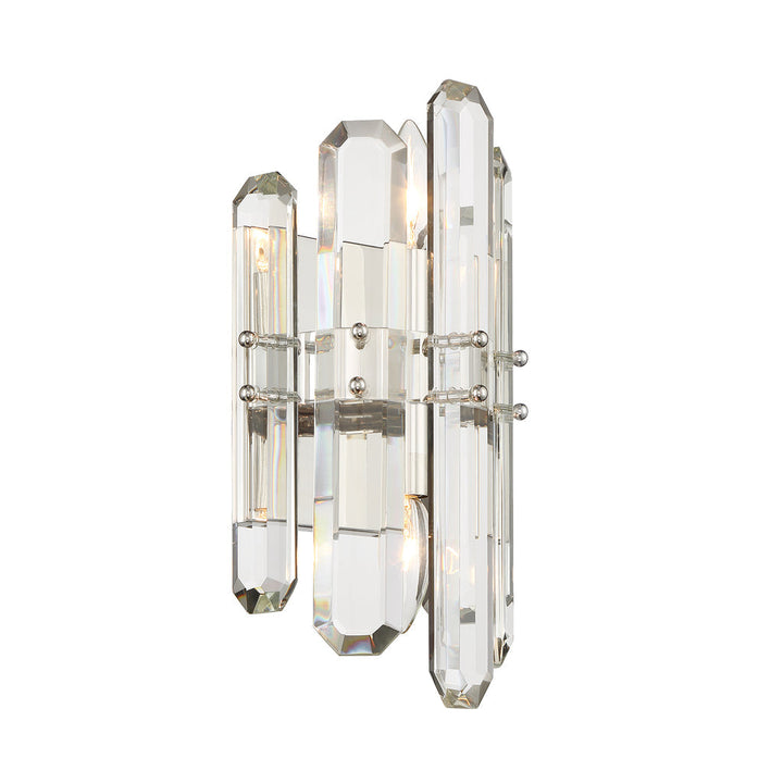 ##Antique Hardware## Bolton 2 Light Polished Nickel Sconce