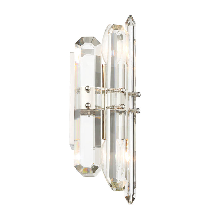 ##Antique Hardware## Bolton 2 Light Polished Nickel Sconce