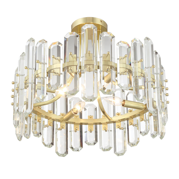 ##Antique Hardware## Bolton 4 Light Aged Brass Semi Flush Mount