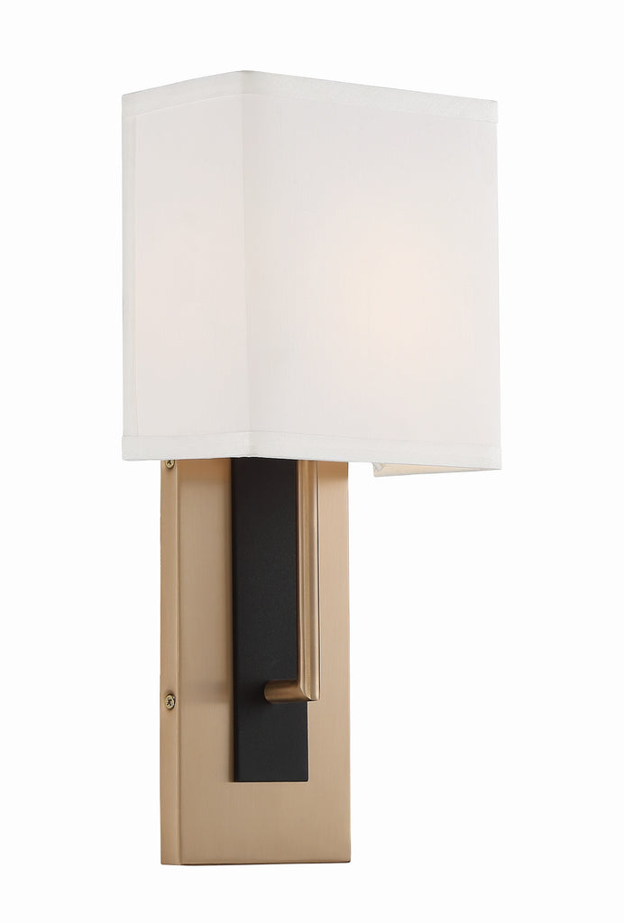 ##Antique Hardware## Brent 1 Light Vibrant Gold + Black Forged Sconce
