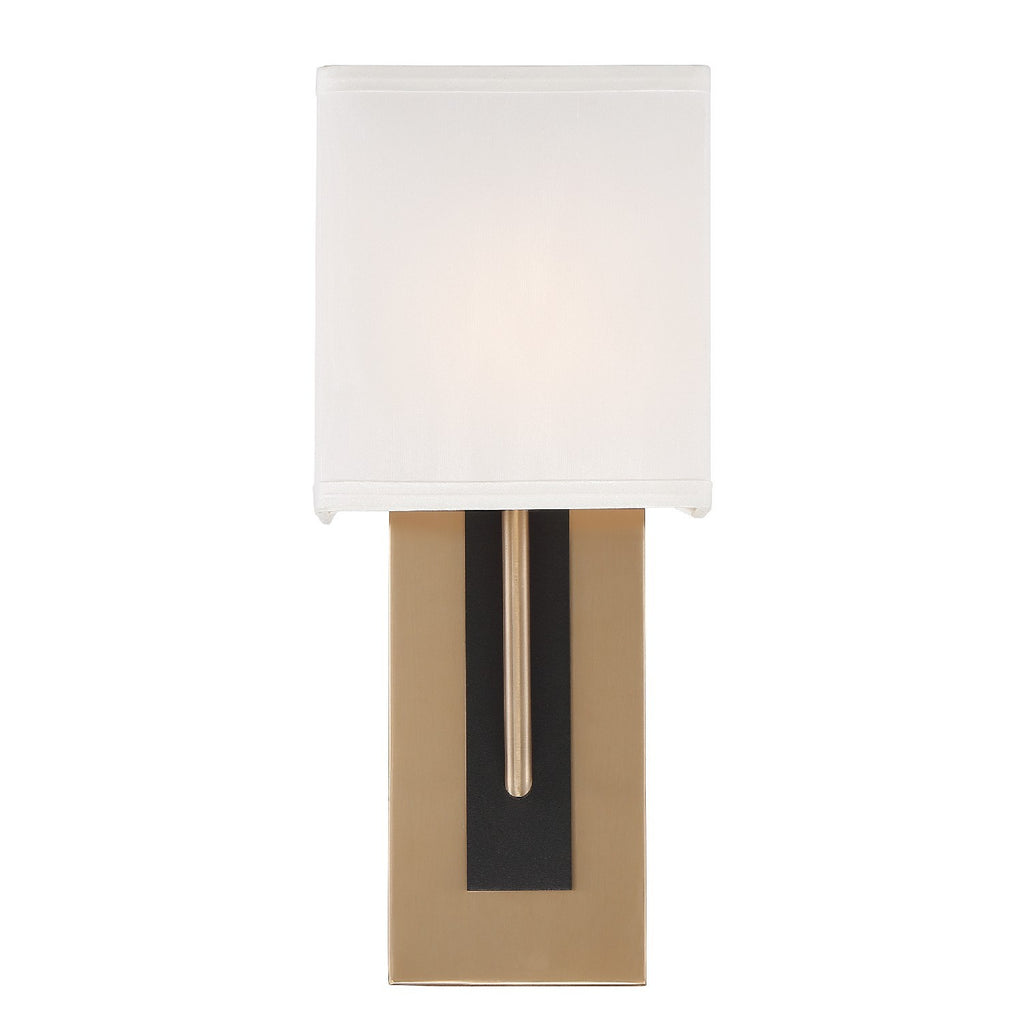 ##Antique Hardware## Brent 1 Light Vibrant Gold + Black Forged Sconce