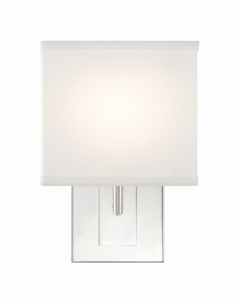 ##Antique Hardware## Brent 1 Light Polished Nickel Sconce