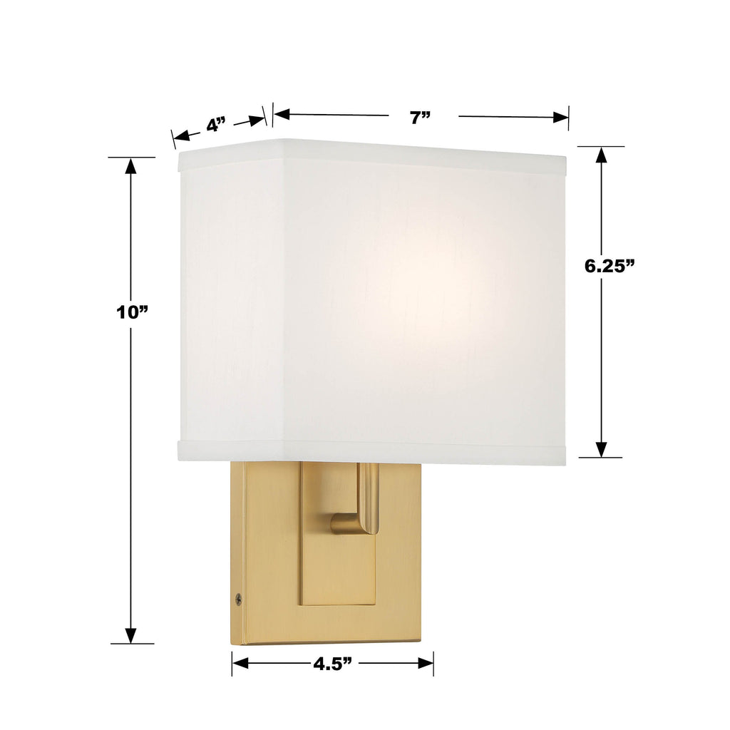 ##Antique Hardware## Brent 1 Light Vibrant Gold Sconce