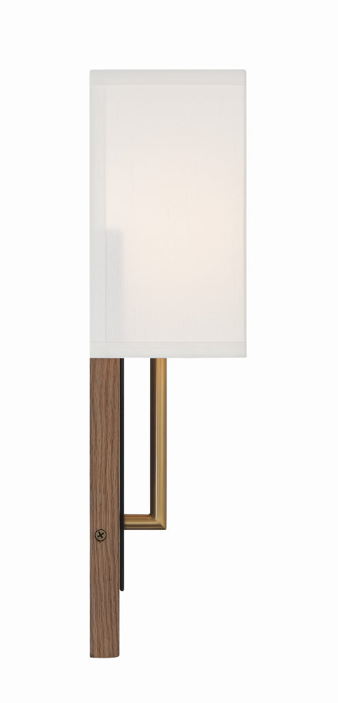 ##Antique Hardware## Brent 1 Light Matte Black + Vibrant Gold Sconce