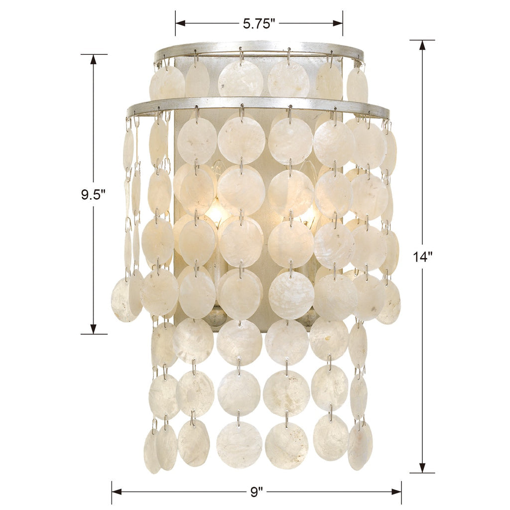 ##Antique Hardware## Brielle 2 Light Antique Silver Sconce