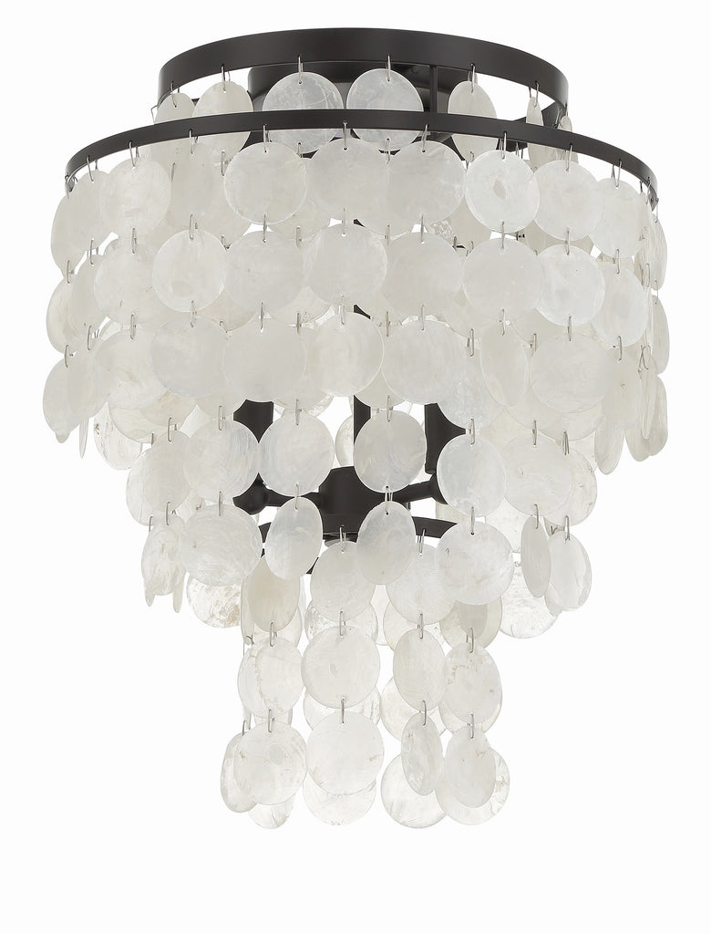 ##Antique Hardware## Brielle 3 Light Dark Bronze Flush Mount