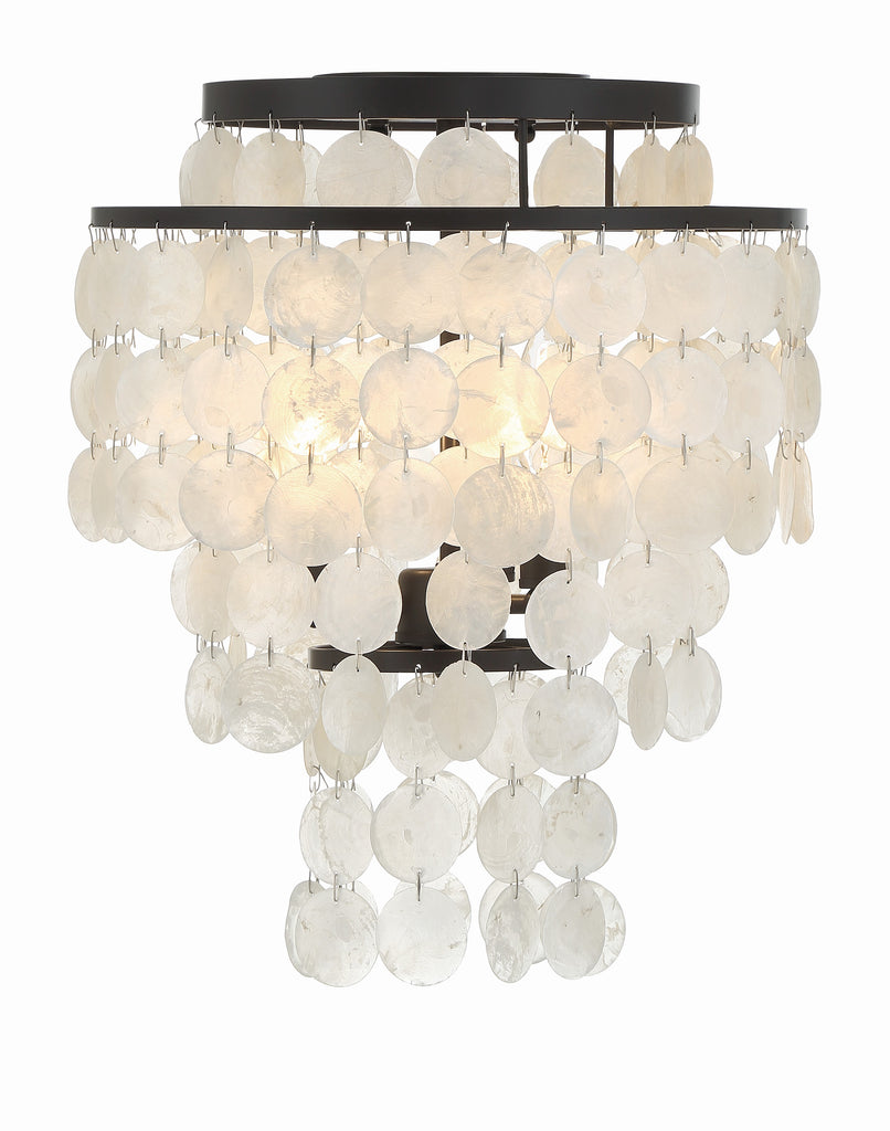 ##Antique Hardware## Brielle 3 Light Dark Bronze Flush Mount