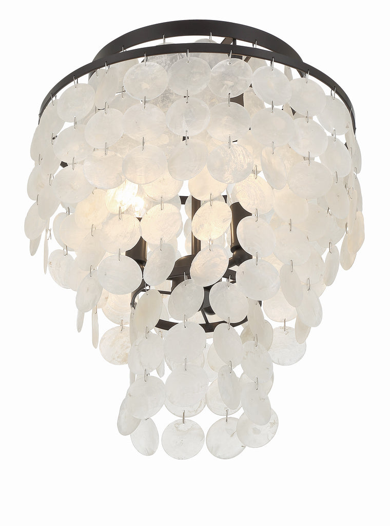 ##Antique Hardware## Brielle 3 Light Dark Bronze Flush Mount