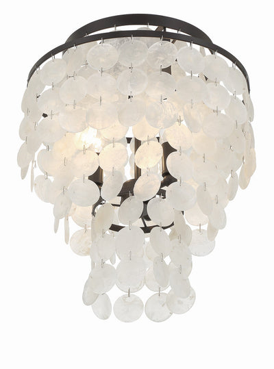 ##Antique Hardware## Brielle 3 Light Dark Bronze Flush Mount