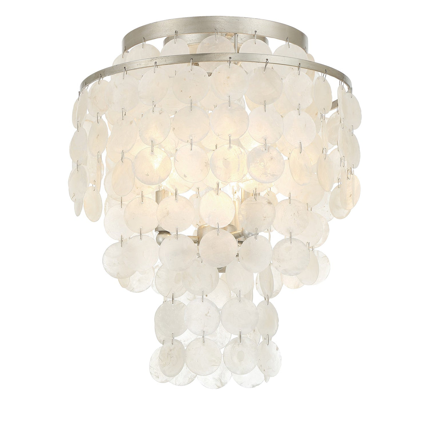 ##Antique Hardware## Brielle 3 Light Antique Silver Flush Mount