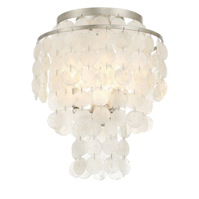 ##Antique Hardware## Brielle 3 Light Antique Silver Flush Mount