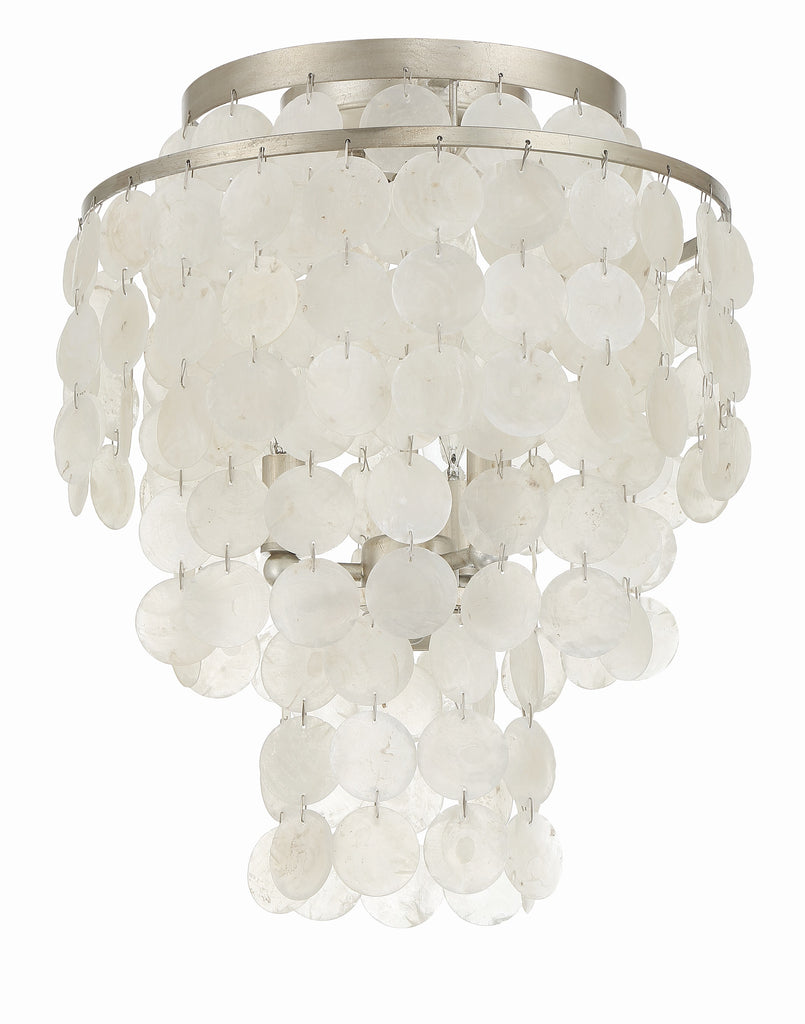 ##Antique Hardware## Brielle 3 Light Antique Silver Flush Mount