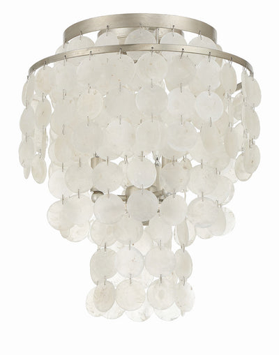 ##Antique Hardware## Brielle 3 Light Antique Silver Flush Mount