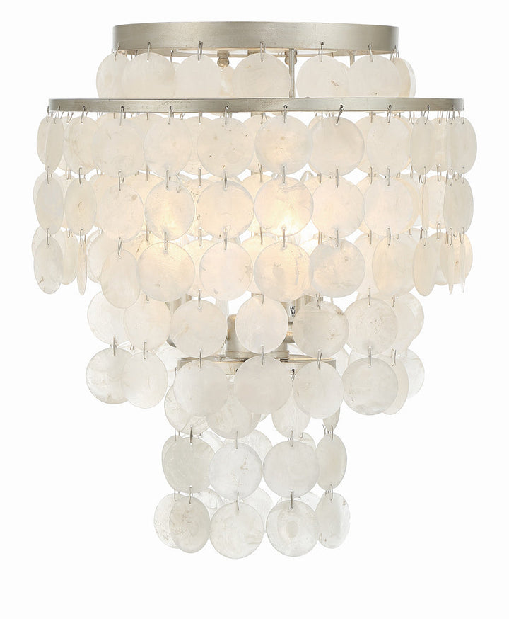 ##Antique Hardware## Brielle 3 Light Antique Silver Flush Mount