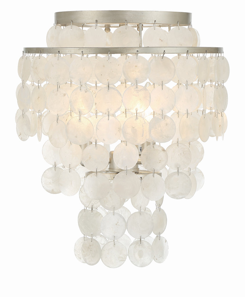 ##Antique Hardware## Brielle 3 Light Antique Silver Flush Mount