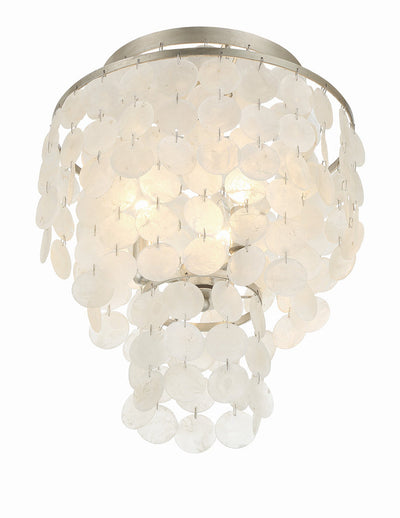 ##Antique Hardware## Brielle 3 Light Antique Silver Flush Mount