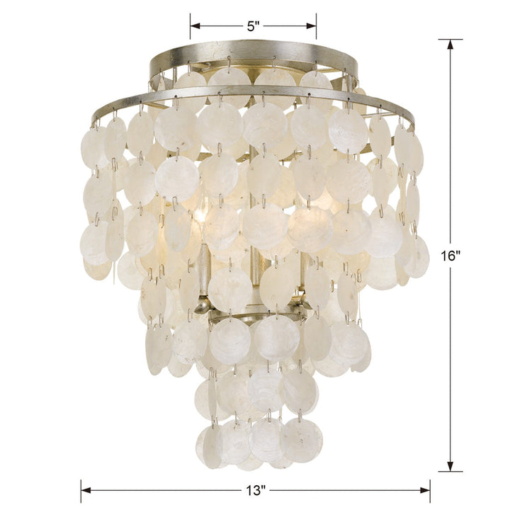 ##Antique Hardware## Brielle 3 Light Antique Silver Flush Mount